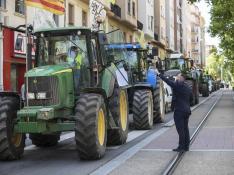 Manifestación de agricultores en Zaragoza por la PAC el 6 de mayo de 2021. gsc