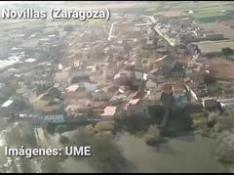 Imágenes aéreas de la UME de la crecida del Ebro por los diferentes pueblos de la ribera