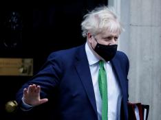 Boris Johnson, este miércoles a la salida de su residencia, en el 10 de Downing Street, en Londres.