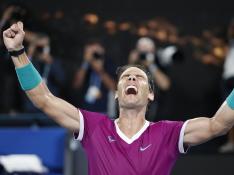 Rafael Nadal, tras lograr la victoria.