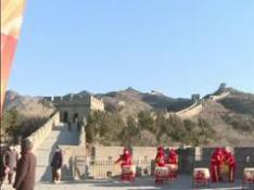 La antorcha Olímpica continúa su recorrido por la Gran Muralla China