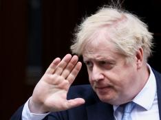 Boris Johnson, esta mañana, saliendo de Downing Street.