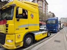 Manifestación de camiones en Zaragoza