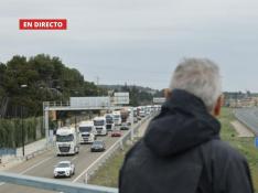 La huelga de transportes en España. Cartela. gsc