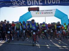 Foto de la Sesé BikeTour 2019 con la presencia de Miguel Induráin