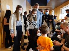 La familia real en el centro de acogida de refugiados ucranianos en Pozuelo de Alarcón