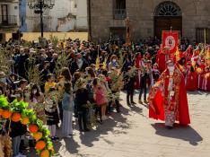 La bendición de palmas y ramos en la plaza de España reunió a centenares de personas