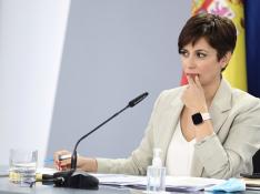 La ministra y portavoz del Gobierno, Isabel Rodríguez, tras el Consejo de Ministros de este martes.