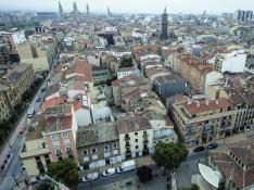 Vistas aéreas de Zaragoza desde la plaza de Santo Domingo