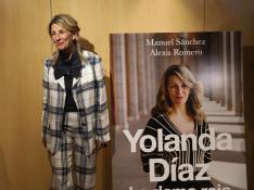 Yolanda Díaz durante la presentación de su libro en Madrid.