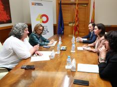 La consejera de Presidencia del Gobierno de Aragón, Mayte Pérez, se reúne con los alcaldes de La Almunia de Doña Godina, Ejea de los Caballeros y Tarazona .