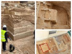 Cubo de la muralla islámica encontrado en las excavaciones en un solar del paseo de María Agustín.Heraldo.es