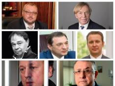 De izquierda a derecha, Vladislav Avayev, Mikhail Watford, Sergey Protosenya, Alexander Subbotin, Vasily Melnikov, Alexander Tyulakov y Leonid Shulman