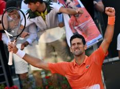 Djokovic, celebrando su triunfo en Roma