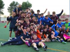 El Huesca celebra el ascenso a División de Honor Juvenil