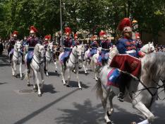 Desfile de la Guardia Real en Logroño el pasado 8 de mayo para cerrar el acto de la jura de bandera de 370 riojanos.