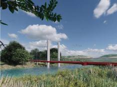 Así será la nueva pasarela sobre el río Cinca entre Zaidín y Velilla.