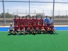 Imagen del primer equipo del Honigvogel, club aragonés de hockey hierba que se ha clasificado para las semifinales de ascenso a División de Honor B.