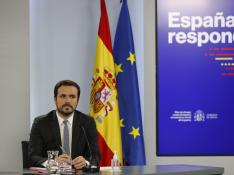 El ministro de Consumo, Alberto Garzón, en la rueda de prensa