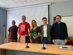 Kike García, Guillermo Herraiz, Mónica de Cristóbal, Alfredo Sanz y Tomás Sancho en la rueda de prensa de este lunes.