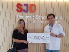 Mónica Sarasa y Ángel Montero firmaron el día de la firma del acuerdo, con motivo de la inauguración del SJD Pediatric Cancer Center Barcelona.