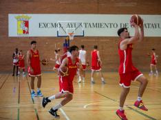 Entrenamiento de la selección española sub-18 de baloncesto en Calatayud