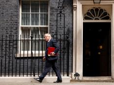 Boris Johnson at Downing Street in London