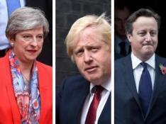 Theresa May, Boris Johnson y David Cameron.