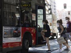 Huelga del bus en Zaragoza en julio de 2022. gsc