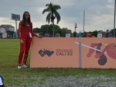 La atleta aragonesa Elena Guiu, en el Mundial de Cali.