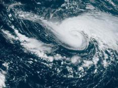 Imagen de satélite en la que se ve el huracán Danielle