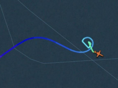 Imagen del radar que muestra el vuelo errático de la aeronave antes de caer