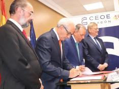 Firma de la declaración del corredor Cantábrico-Mediterráneo.