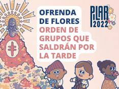 Grupos que salen en la Ofrenda de Flores 2022 en Zaragoza horario de tarde