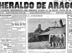 El vuelo de aviones desde Valdespartera, la estrella de las Fiestas del Pilar en 1912