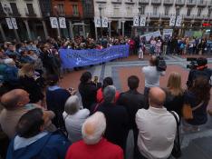 Un momento de la concentración de este sábado en Valladolid en repulsa por el asesinato de Teresa Rodríguez.