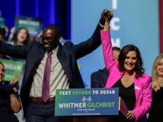 Democratic Governor Whitmer holds 2022 U.S. midterm elections night party in Detroit, Michigan