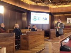 Intervención del vicepresidente de la Diputación de Teruel Alberto Izquierdo durante la presentación del proyecto en Soria