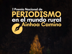 Cartel del 'Premio Nacional de Periodismo Rural Ainhoa Camino' de Villanúa.