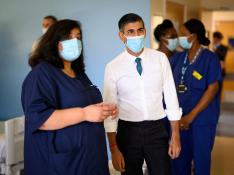 FILE PHOTO: British PM Sunak visits hospital in London