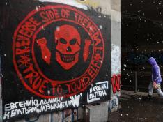 Mural a favor de los mercenarios rusos de Wagner en Belgrado