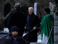 Biden Arrives exits St. Edmond Catholic Church in Rehoboth, DE