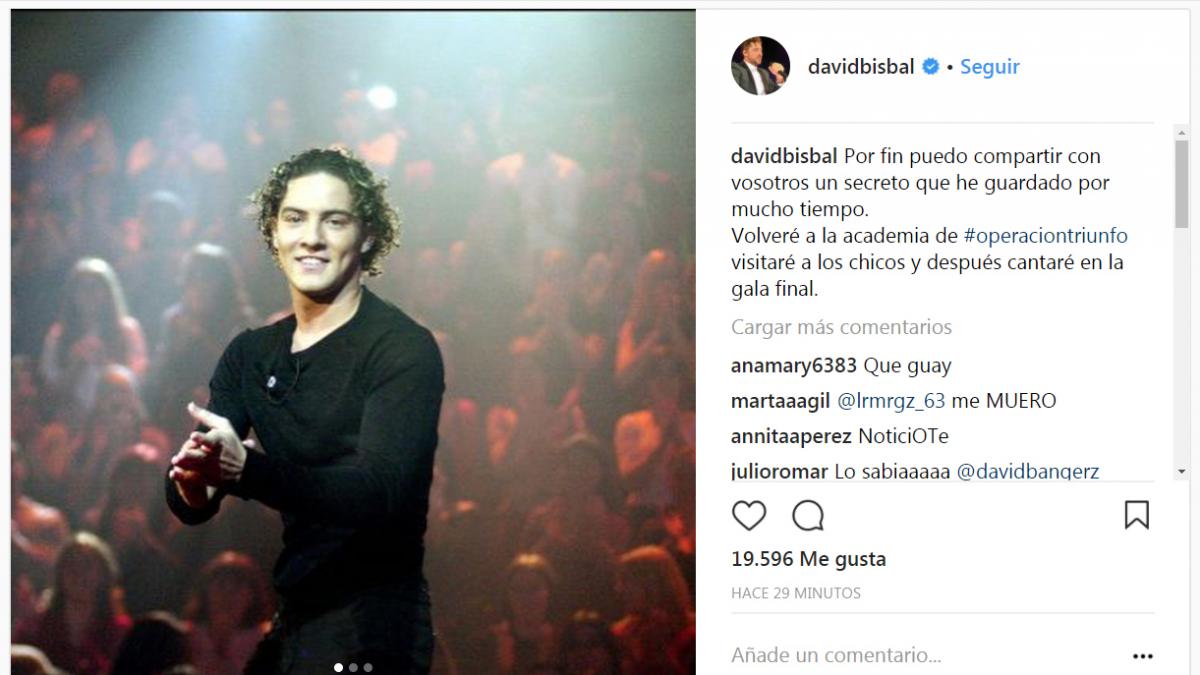 Bisbal anuncia que visitará la academia de OT y actuará en la final del programa Noticias de Bisbal anuncia que visitará la academia de OT y actuará en la final del programa Noticias de