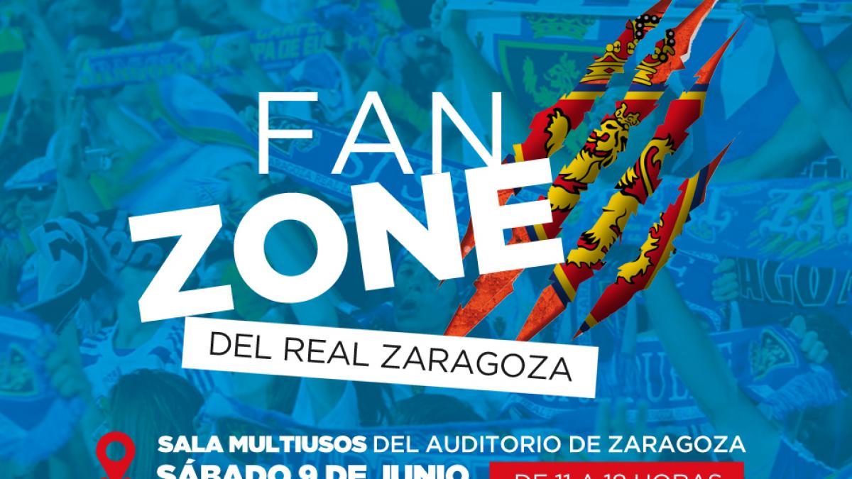 'Fan zone' del Real Zaragoza vive el partido del 'play off' desde las