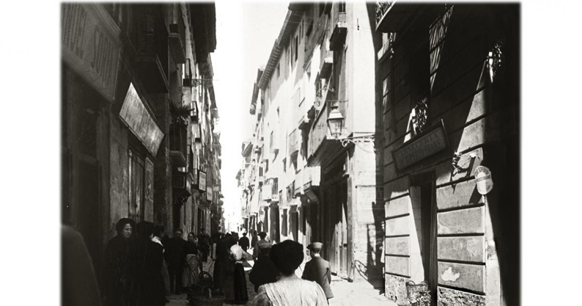 histórica calle de San Pablo, de Zaragoza, hacia 1910