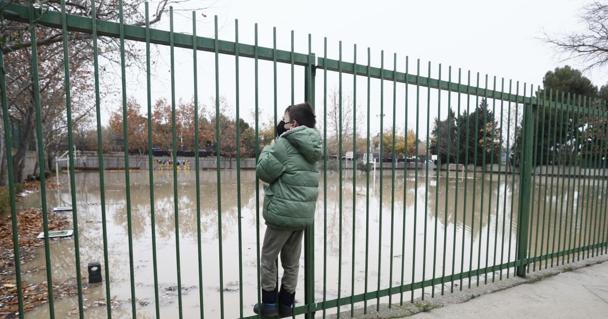 La Crecida Del Ebro El Patio Del Colegio Jer Nimo Zurita Se Inunda Tras Acordarse La Suspensi N