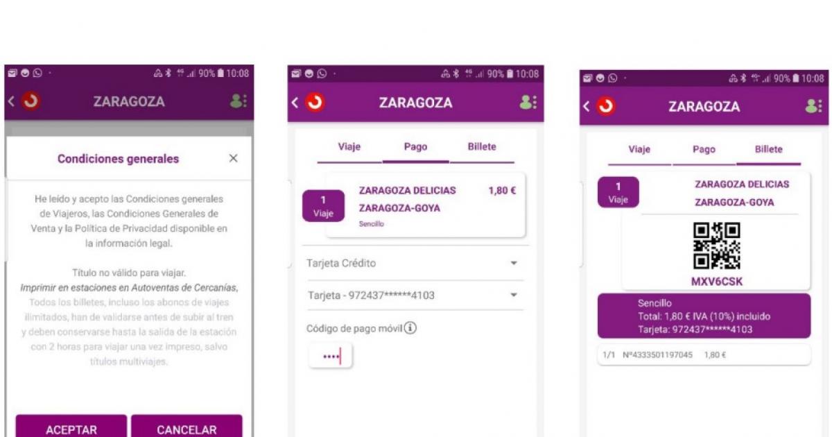 Abundancia Separación Patriótico Renfe ya permite comprar billetes de Cercanías de Zaragoza a través de la  aplicación