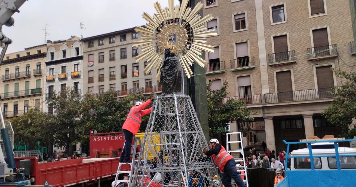 El miércoles comenzará el desmontaje de la estructura de la Virgen del Pilar