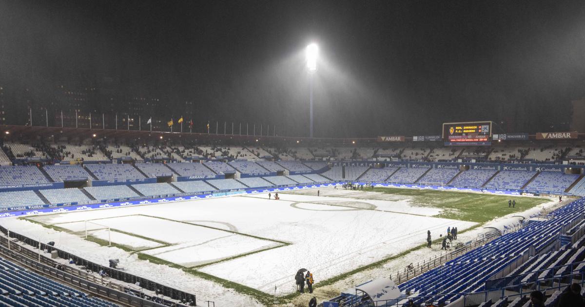 The match between Real Zaragoza and Andorra, interrupted due to snow, will take place today at 16:15.