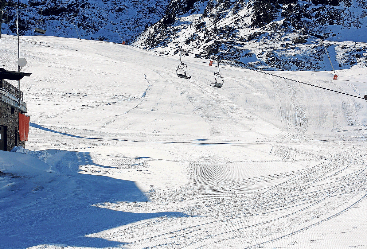 Una de las pistas de Aramón Formigal, con la nieve esperando ya a los esquiadores